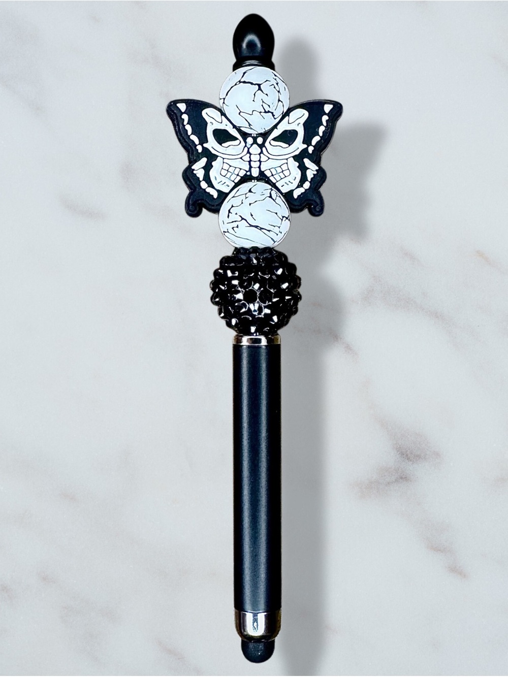 Decorative Black & White Butterfly Stylus Pen - Unbranded